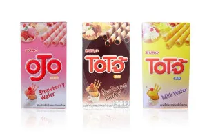OJO Wafer with Chocolate, Strawberry and Milk Flavor