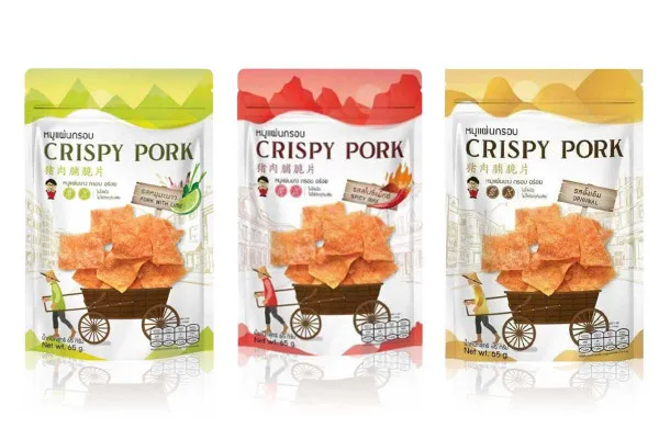 Crispy Pork Snack, Spicy Max, Lime, Mala and Original Flavor