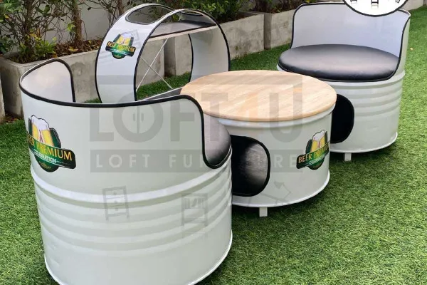 E Loft Style Steel Tank Sofa Set