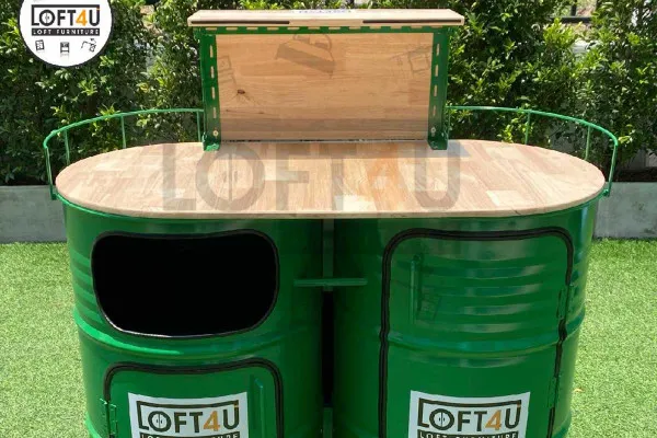 E Loft Style Steel Tank Table Set