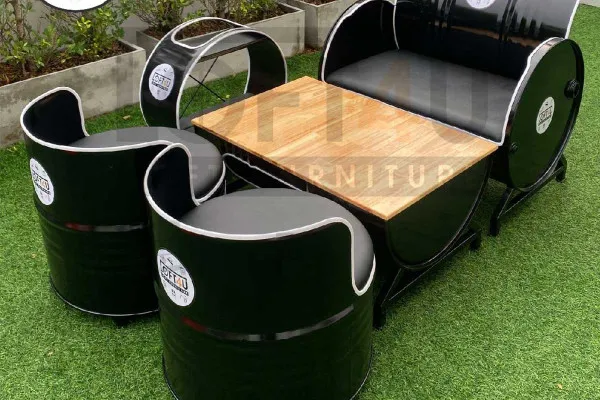 E Loft Style Steel Tank Sofa Set