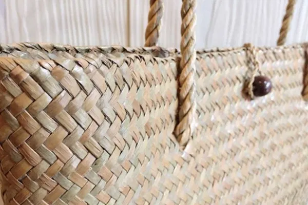 Handmade Lady Straw Bag, Basket Bag Made from Krajoot, Eco-Freiendly Material. Avaialble in 3 Sizes