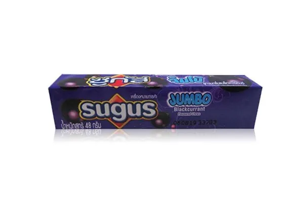SUGAS Jumbo Candy in Stick, Blackcurrant - 48 g