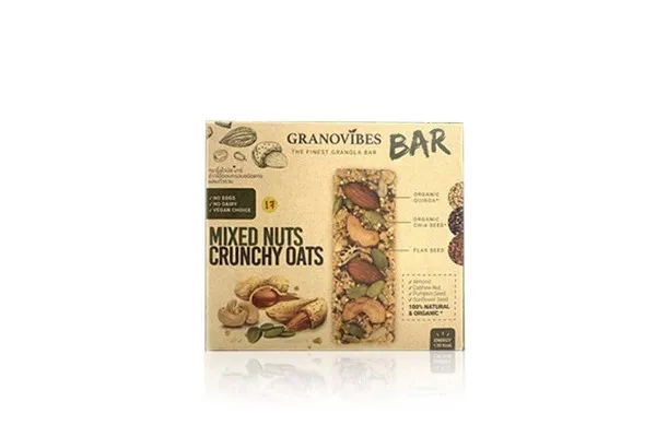 GRONOVIBES BAR Mixed Nuts Crunchy Oats - 28 g x 6 bars