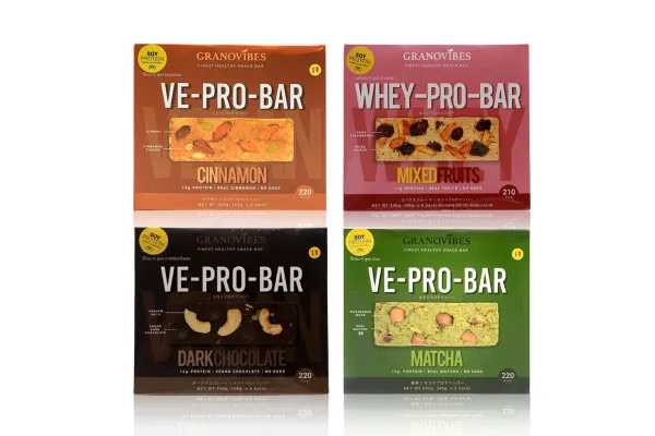 GRANOVIBES Ve-Pro-Bar, Healthy Snack Bars for Vegan