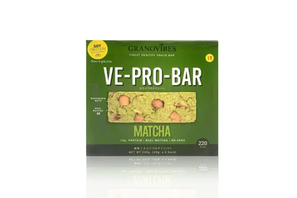 GRANOVIBES Ve-Pro-Bar, Matcha - 240 g (40g x 6 pcs)