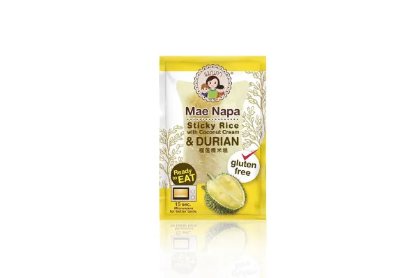 Steamed Sticky Rice with Coconut Cream, Durian - 80 g