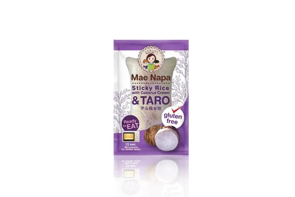 Steamed Sticky Rice with Coconut Cream, Taro - 80 g