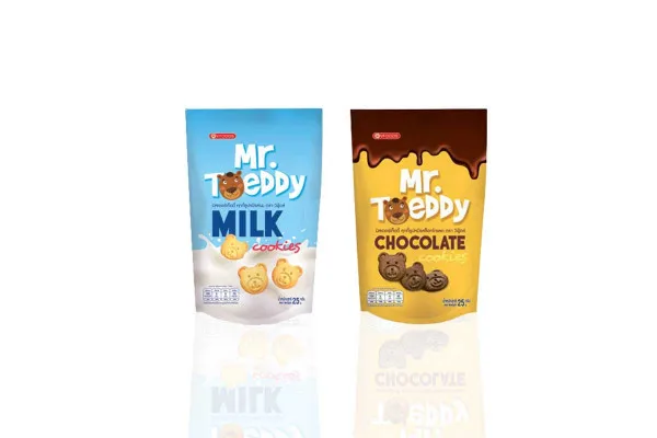 VFOODS Mr.Teddy, Milk and Chocolate Cookies - 25 g Pack