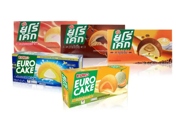 EURO CAKE, Soft Puff Cake with Custard Fillings, 17 g