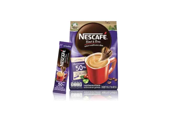 NESCAFE 3 in 1 Blend & Brew, Less Sugar - 27 packets 