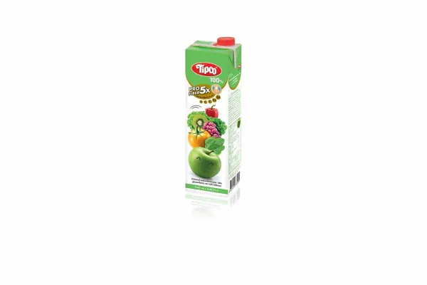 TIPCO 100% Veggie Juice, Pro Fiber Mixed Green Apple - 1,000 ml