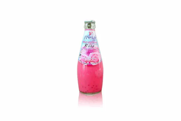 V FRESH Basil Seed Drink with Rose Flavor (Halal) - 290 ml