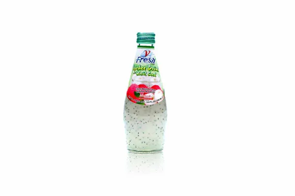 V FRESH Lychee Drink with Basil Seed - 290 ml