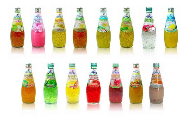 V FRESH Variety of Juices with Basil Seed