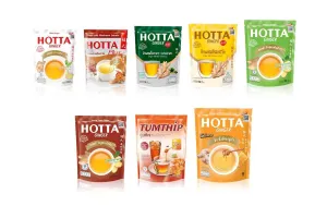 HOTTA Instant Ginger Drink Plus Vitamin, Ginseng, Honey - Bag Packages