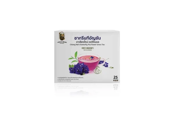 YOD CHA Tea Bags, Butterfly Pea Green Tea - 2 g 