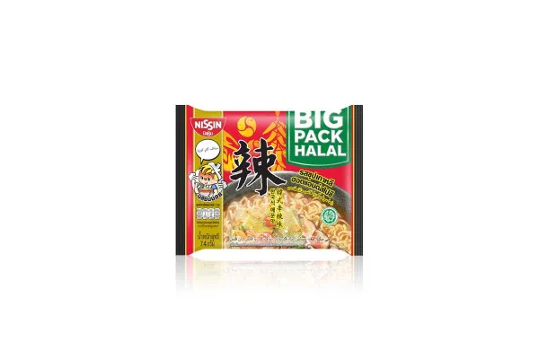 NISSIN Instant Noodles Halal Big Pack, Korean Hot and Spicy Soup - 74 g