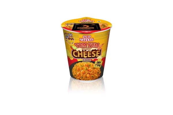 NISSIN Instant Noodles Cup Dry Type, Tom Yum Shrimp Cheese - 75 g