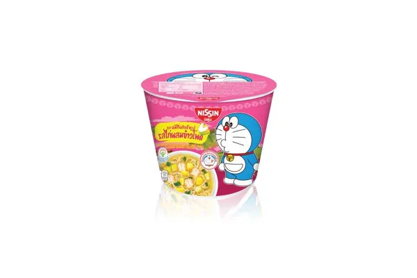 NISSIN Noodles Mini Cup Doraemon, Chicken with Corn - 40 g
