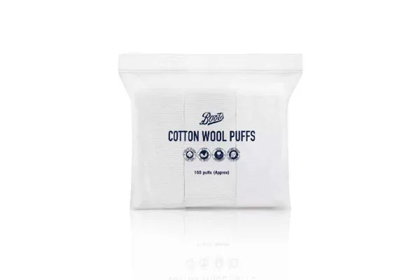 BOOTS Facial Cotton Wool Puffs, Side Sealed - 160 sheets