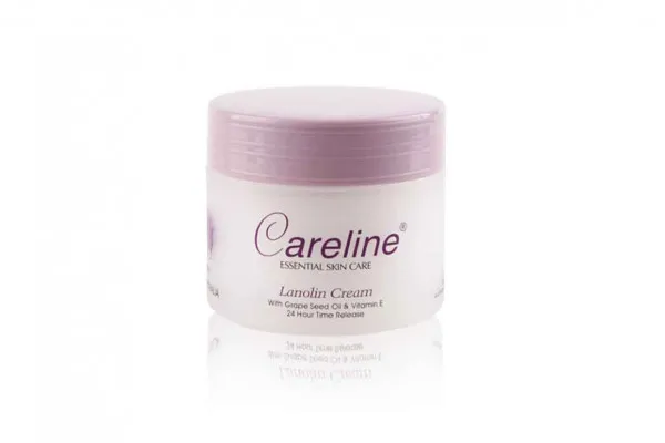 CARELINE, Lanolin Cream with Rose Essential Oil and Vitamin E - 100 ml tube