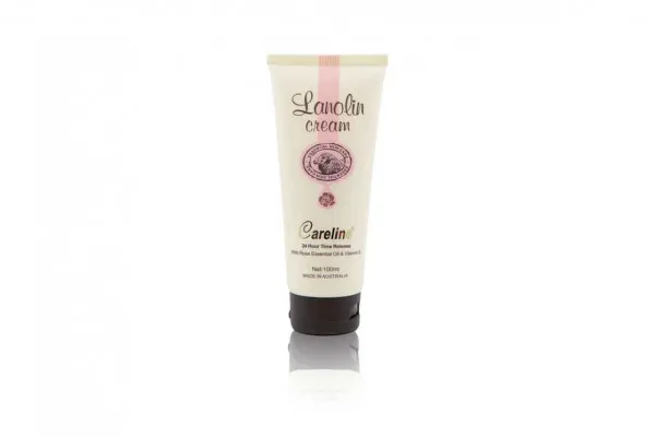 CARELINE, Lanolin Cream with Rose Essential Oil and Vitamin E - 100 ml tube