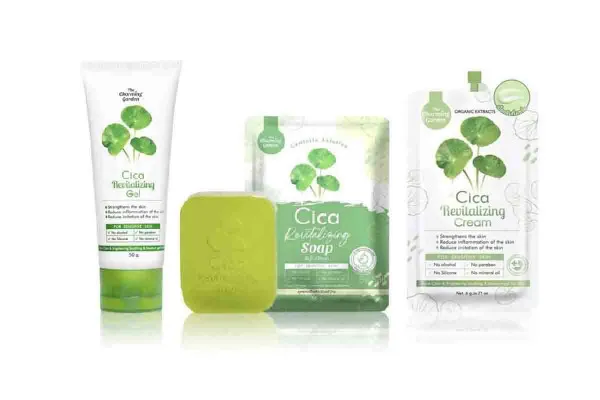 THE CHARMING GARDEN Cica Revitalizing Gel, Soap, and Cream