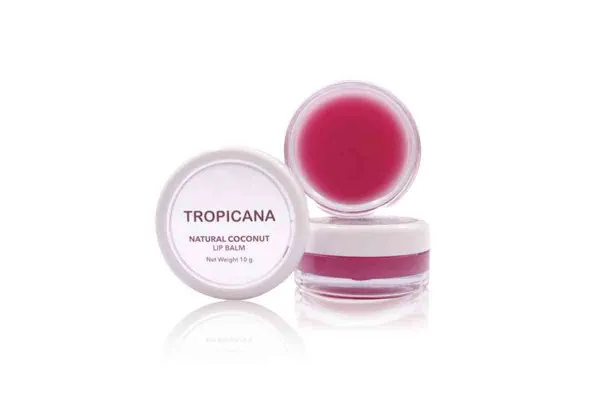TROPICANA Natural Coconut Lip Balm, Pomegranate - 10 g
