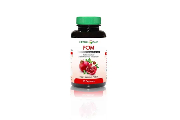 HERBAL ONE Pom, Pomegranate Extract - 60 capsules