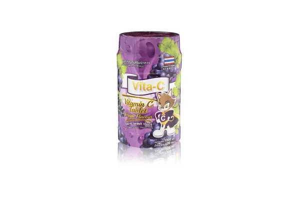 VITA-C Vitamin C Tablet 25 mg, Grape Flavour - 1000 tablets
