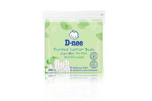 D-NEE Purified Cotton  Buds - 200 pcs