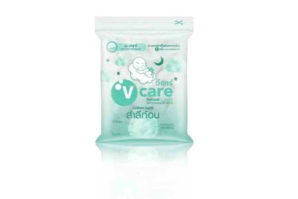 V CARE 100% Natural Cotton Balls - 100 g