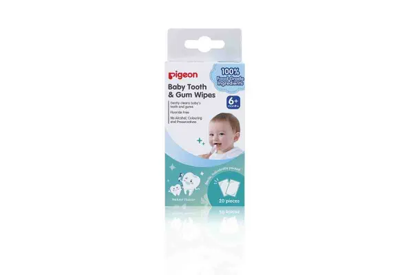 PIGEON Baby Tooth & Gum Wipes, Natural Flavour - 20 pcs
