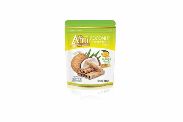 AROI, Coconut Crispy Rolls Mango - 80 g