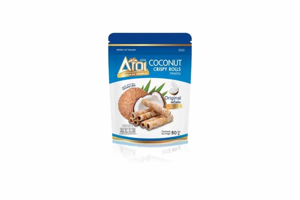 AROI, Coconut Crispy Rolls Original - 80 g