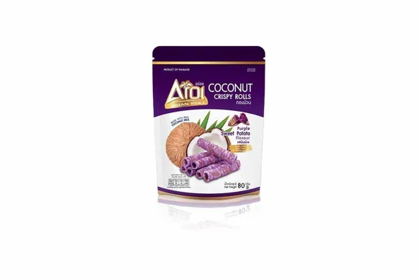 AROI, Coconut Crispy Rolls Purple Sweet Potato - 80 g