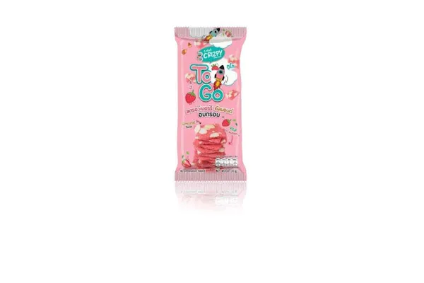 B CRIZPY TO GO, Crispy Brownie Strawberry Almond - 20 g