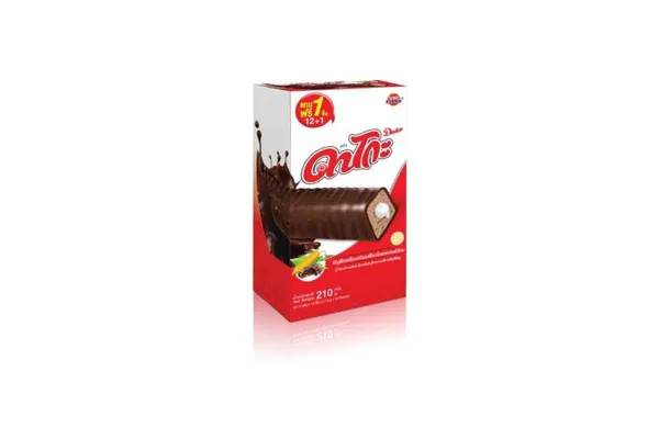 DAKO Square-Shaped Coated Cereal Sticks with Filling (Box), Chocolate - 17.5 g