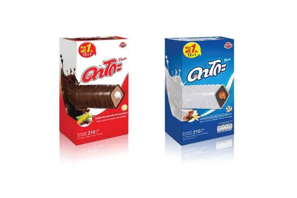 DAKO Cereal Sticks coated with Various Cream and Filled with Milk Cream in Box