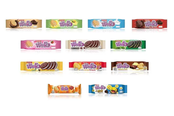 FUN-O Sandwich Cookies Filled with Various Cream Flavors