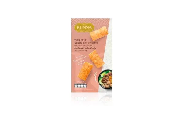 KUNNA Coconut Crispy Rolls, Thai Noodle Beef Flavored - 80 g