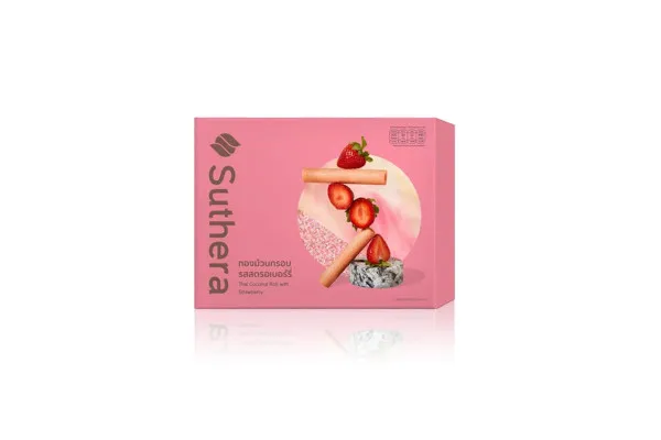 SUTHERA Coconut Roll, Strawberry - 192 g