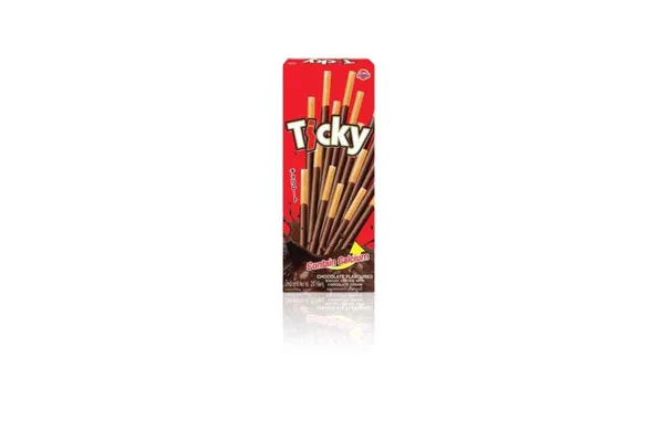 TICKY Coated Biscuit, Chocolate - 216 g (18 g x 12 pcs)