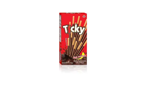 TICKY Coated Biscuit, Chocolate - 432 g (36 g x 12 pcs)