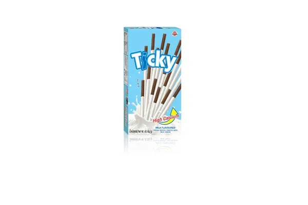 TICKY Coated Biscuit, Milk - 432 g (36 g x 12 pcs)