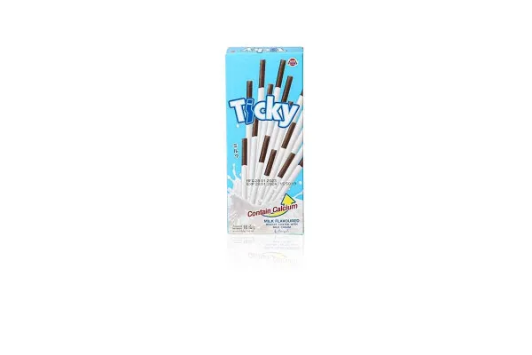 TICKY Coated Biscuit, Milk - 216 g (18 g x 12 pcs)