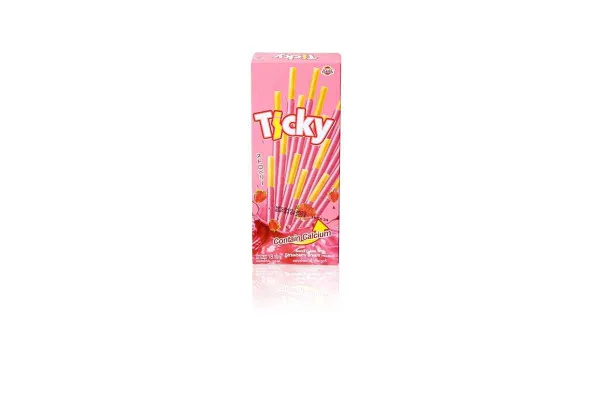 TICKY Coated Biscuit, Strawberry - 216 g (18 g x 12 pcs)