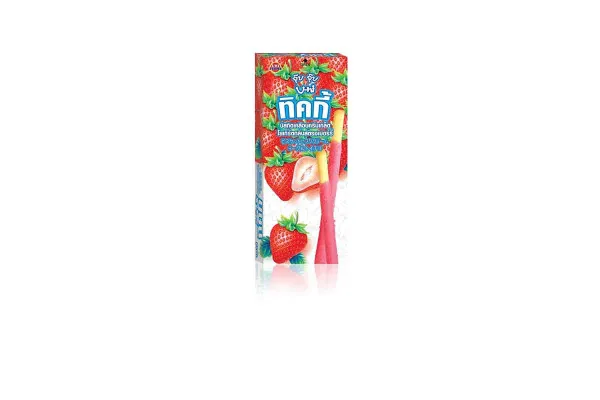 TICKY Coated Biscuit, Strawberry with Yogurt Flake - 216 g (18 g x 12 pcs)