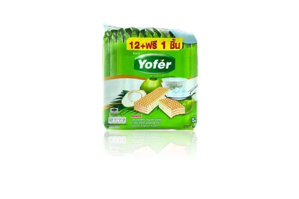 YOFER Crispy Layered Wafer Layered, Coconut - (34 g x 13 pcs)